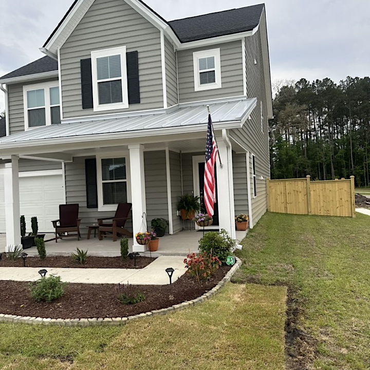 6 inch gutter installed on metal roof in Summerville, SC.