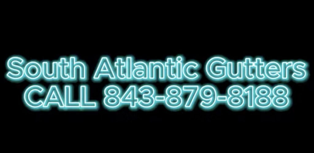 South Atlantic Gutters Company Trailer Displays South Atlantic Gutters and the main telephone number to the gutter company.